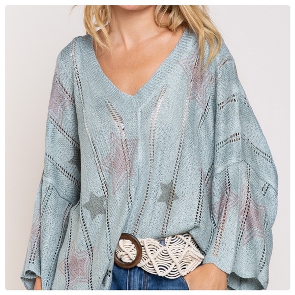 POL Color in Stars Spring Sweater Top - Picture 10 of 16